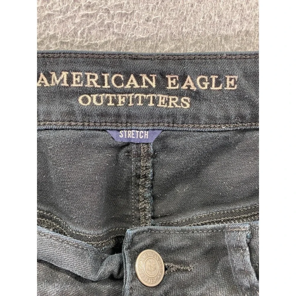 American Eagle Womens‎ Hi-Rise Festival Shorts Distressed Size 8 Black Denim